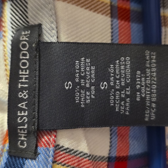 Nwt Chelsea & Theodore Multicolor Plaid Shirt - Picture 3 of 3